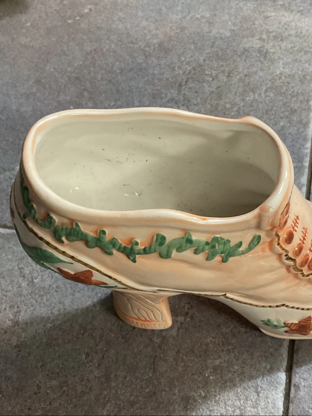 Decorative Cream Floral Women's Shoe Planter